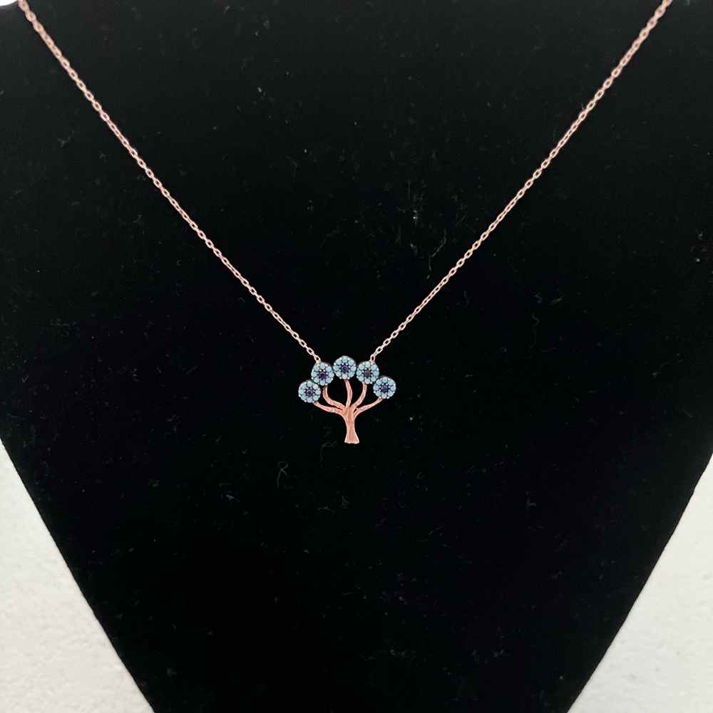 Sterling silver necklace in rose color